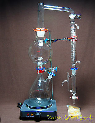 Essential Oil Steam Distillation Kit,lab Apparatus,w/hot Stove,graham Condenser